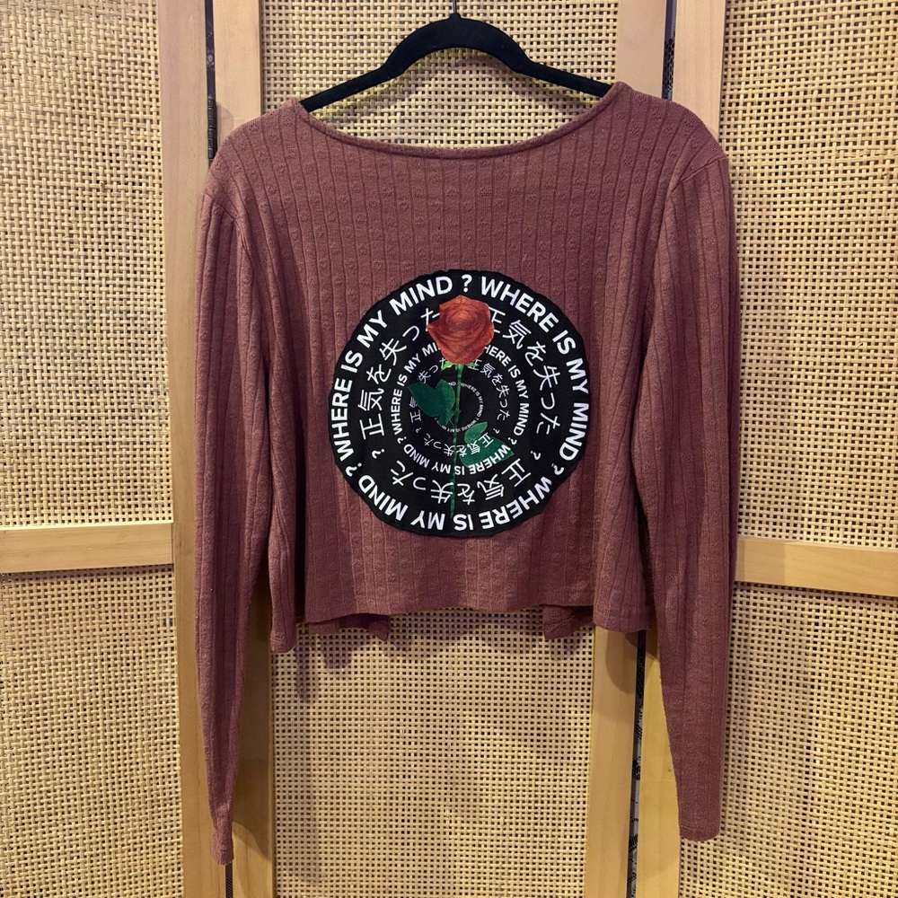 Handmade Reworked Tie Front Cardigan Where Is My Mind Size Medium